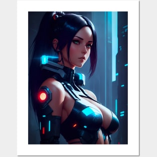 Cyberpunk girl Posters and Art